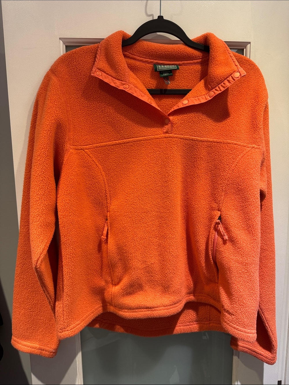 LLbean pink/orange 1/4 fleece